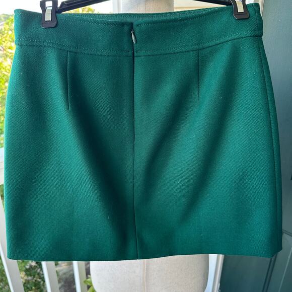 J.Crew 100% Wool Patch Pocket Mini Skirt 6P Emerald Green Preppy Fall Capsule - Picture 4 of 9